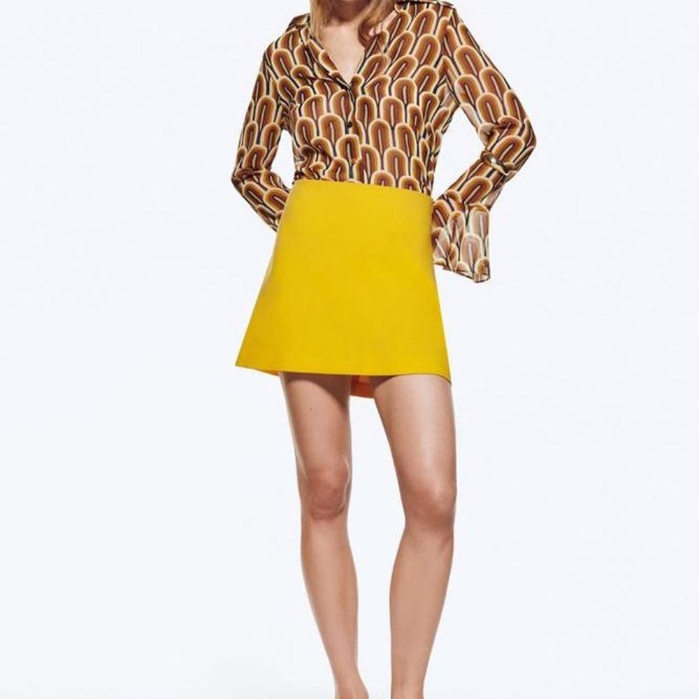 Zara Yellow Mini Skirt